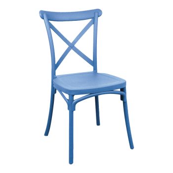 Καρέκλα Crossie pakoworld pp σε απόχρωση μπλε 38x46.5x82εκ 326-000015