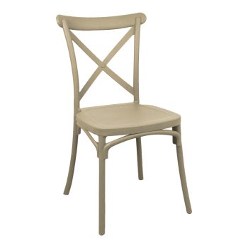 Καρέκλα Crossie pakoworld pp σε απόχρωση cappucino 38x46.5x82εκ 326-000016