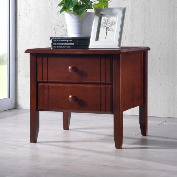Κομοδίνο Juliene Ι με συρτάρια καρυδί rubberwood 50x44x46εκ 330-000018