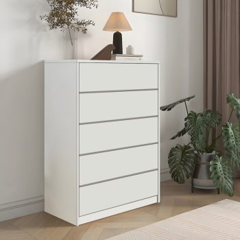 Alternative view of Συρταριέρα Kuanger  mdf σε λευκή απόχρωση 80x40x109εκ
