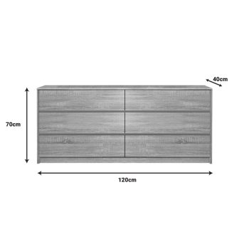Alternative view of Συρταριέρα Kuanger  mdf σε φυσική απόχρωση 120x40x70εκ