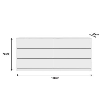 Alternative view of Συρταριέρα Kuanger  mdf σε λευκή απόχρωση 120x40x70εκ