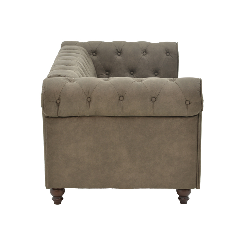 Kαναπές διθέσιος Incredible τύπου Chesterfield ύφασμα καφέ 160x84x67εκ - Image 3