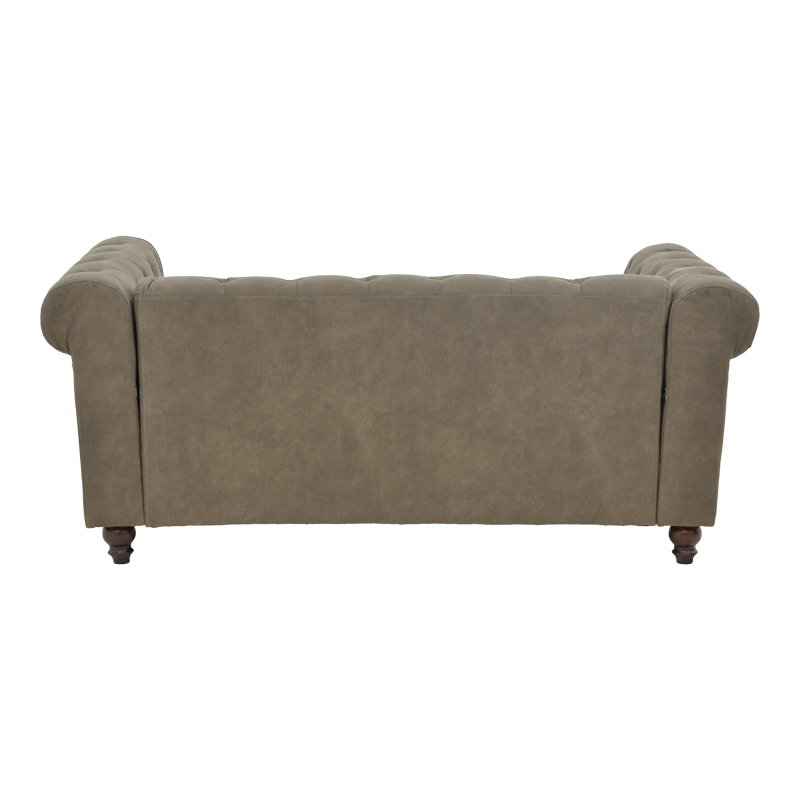 Kαναπές διθέσιος Incredible τύπου Chesterfield ύφασμα καφέ 160x84x67εκ - Image 4