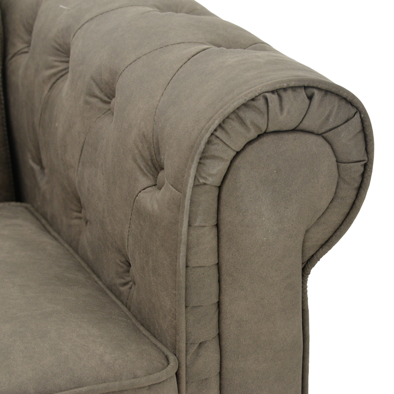 Kαναπές διθέσιος Incredible τύπου Chesterfield ύφασμα καφέ 160x84x67εκ - Image 6