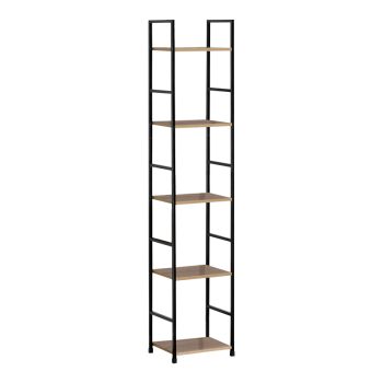 Βιβλιοθήκη Azuel pakoworld φυσικό-μαύρο μέταλλο 29x23.5x144εκ 085-000020