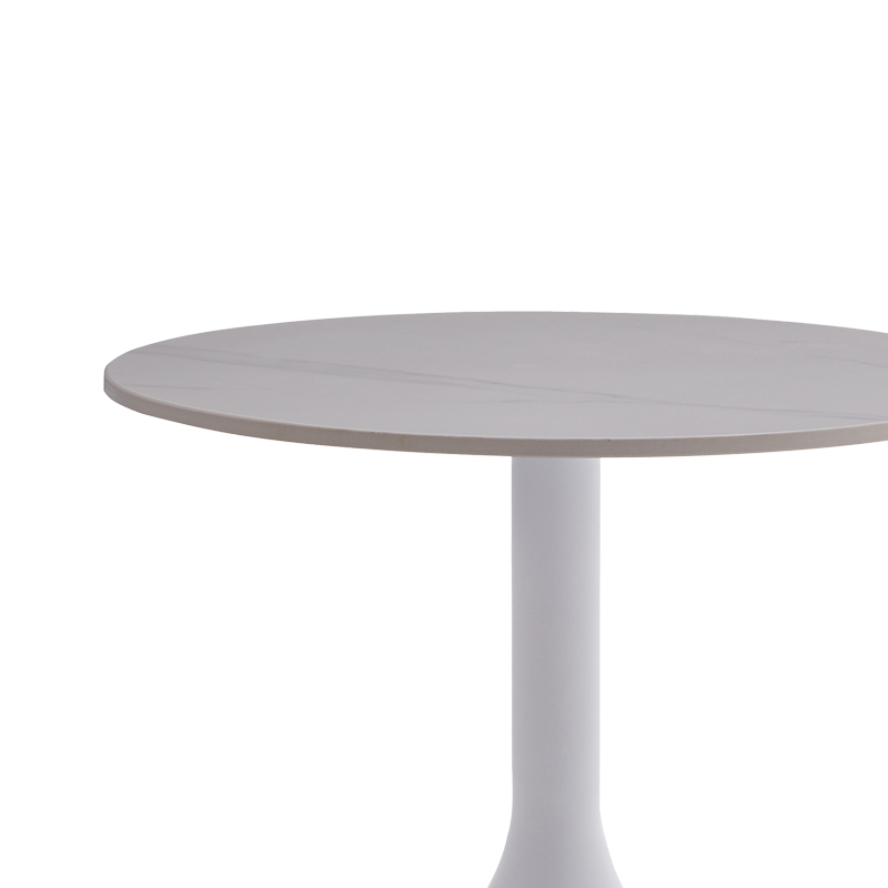 Βοηθητικό τραπέζι Fabron Inart λευκό sintered stone Φ50x52εκ - Image 2
