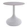 Βοηθητικό τραπέζι Fabron Inart λευκό sintered stone Φ50x52εκ 101-000096