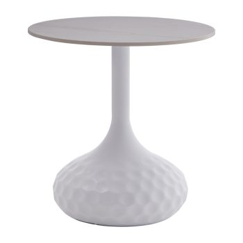 Βοηθητικό τραπέζι Fabron Inart λευκό sintered stone Φ50x52εκ 101-000096