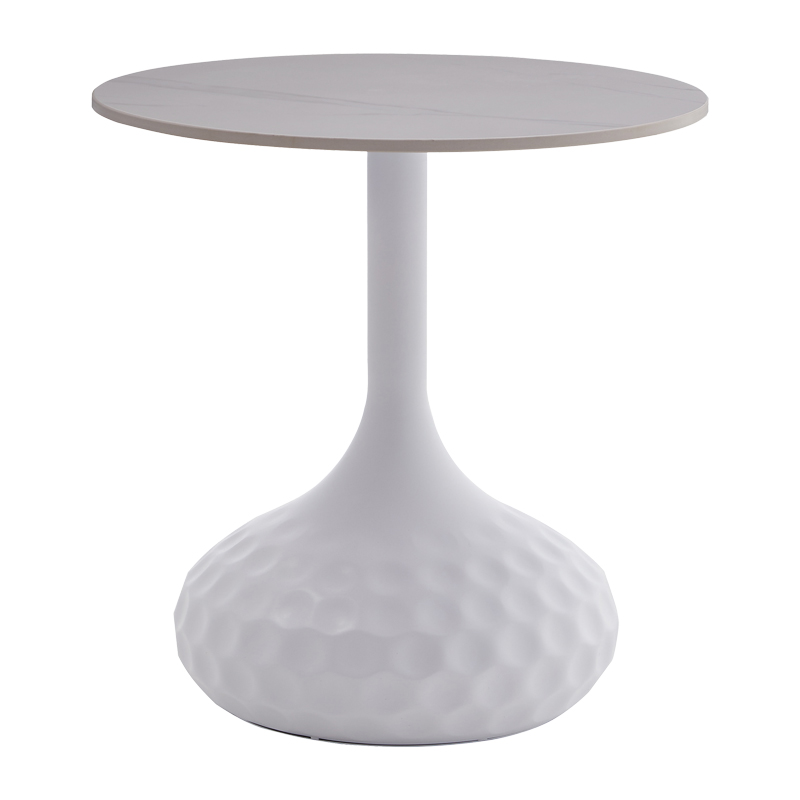 Βοηθητικό τραπέζι Fabron Inart λευκό sintered stone Φ50x52εκ 101-000096