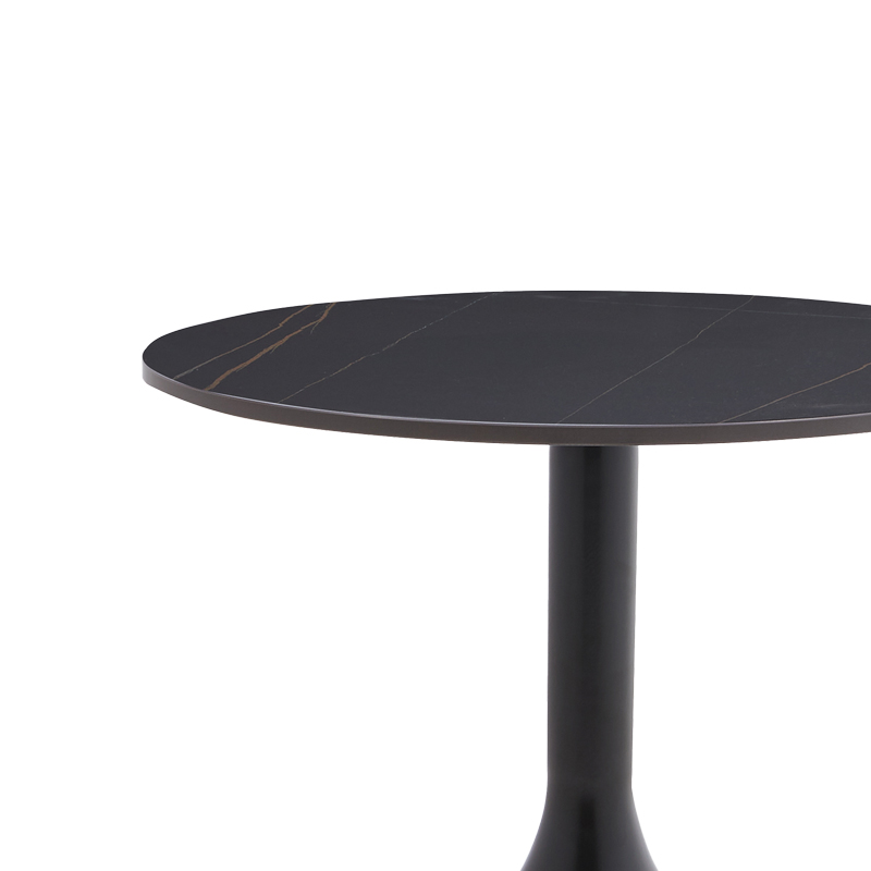 Βοηθητικό τραπέζι Fabron Inart μαύρο sintered stone Φ50x52εκ - Image 2
