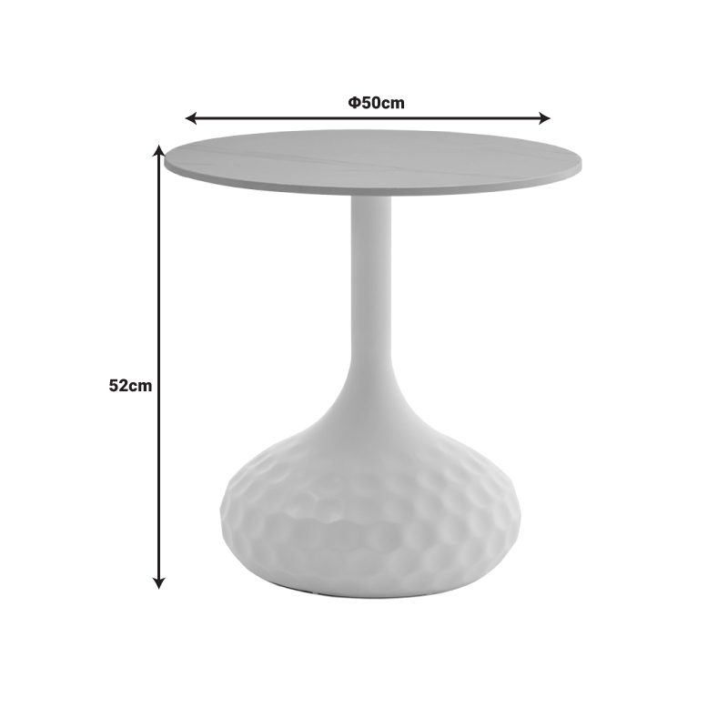Βοηθητικό τραπέζι Fabron Inart μαύρο sintered stone Φ50x52εκ - Image 4