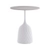 Βοηθητικό τραπέζι Kousien Inart λευκό sintered stone Φ50x60εκ 101-000098