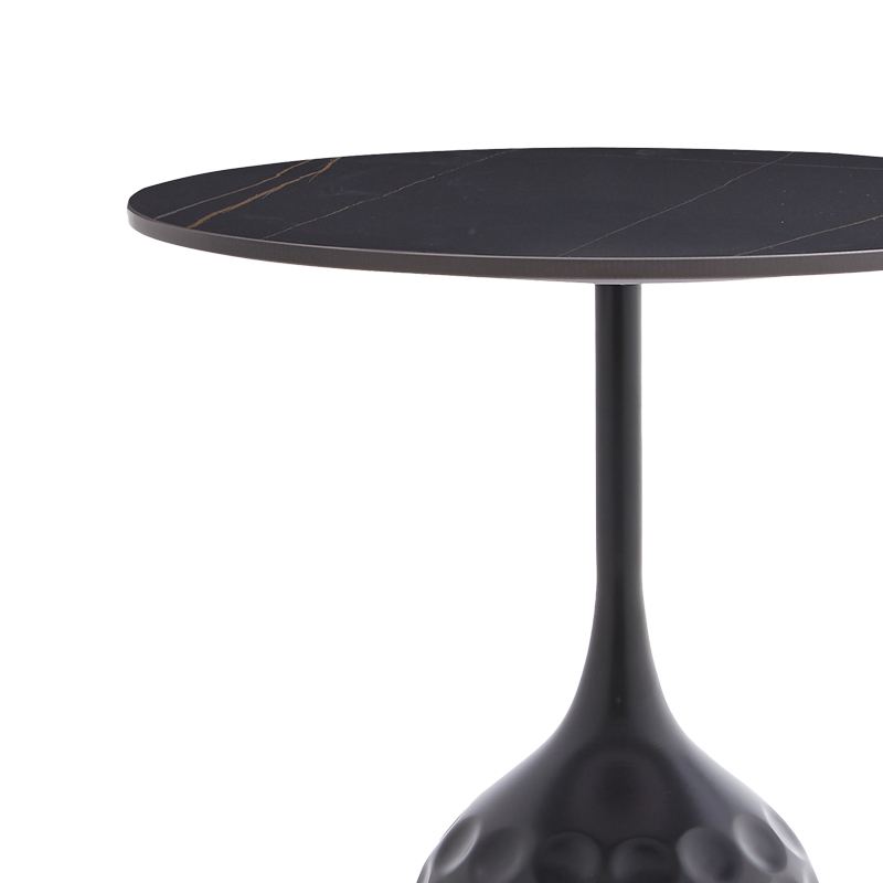 Βοηθητικό τραπέζι Kousien Inart μαύρο sintered stone Φ50x60εκ - Image 2