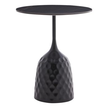 Βοηθητικό τραπέζι Kousien Inart μαύρο sintered stone Φ50x60εκ 101-000099