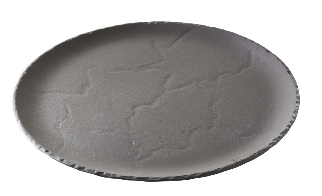 BASALT "MATT SLATE" ROUND FLAT PLATE 28