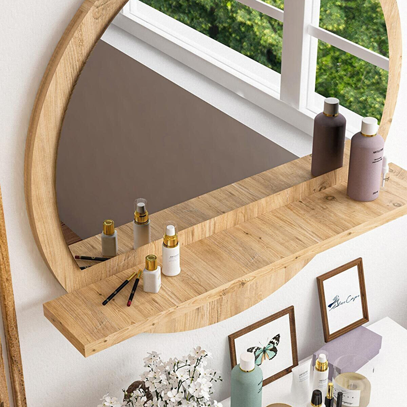Καθρέπτης Jaklyn μελαμίνη σε φυσική απόχρωση 62x6x62εκ - Image 3