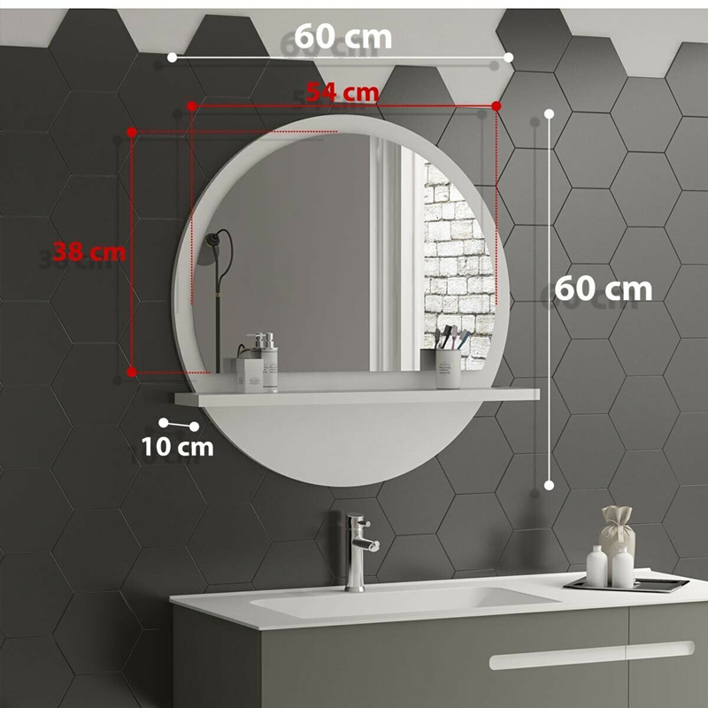 Καθρέπτης Jaklyn μελαμίνη σε λευκή απόχρωση 62x6x62εκ - Image 4