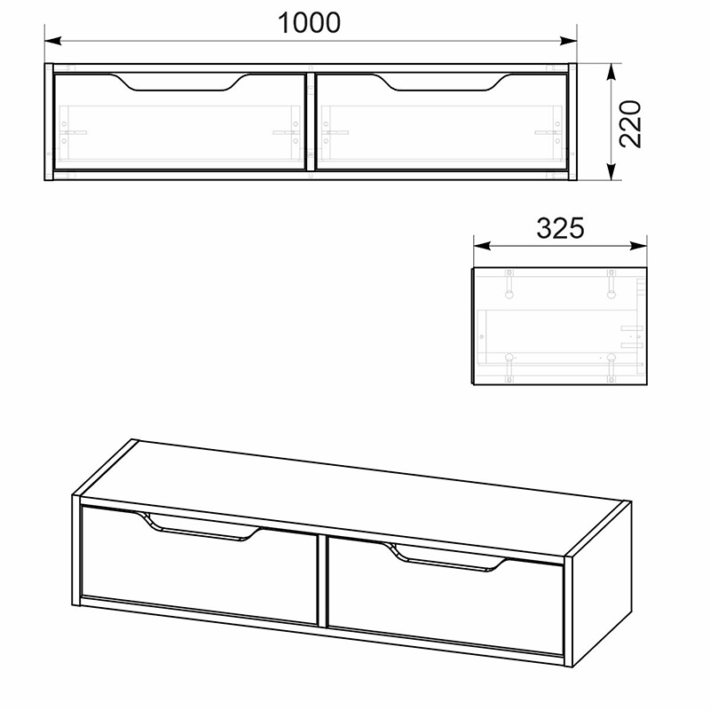 Κονσόλα επιτοίχια Alberto σε wenge απόχρωση100x32.5x22εκ - Image 4