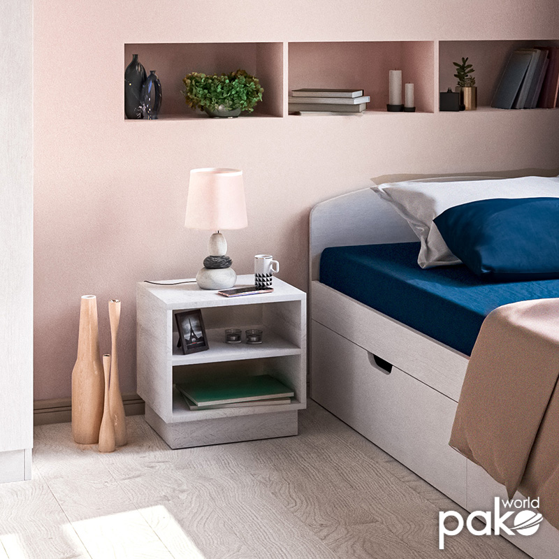 Κομοδίνο Mason λευκό 40x32x40εκ - Image 2