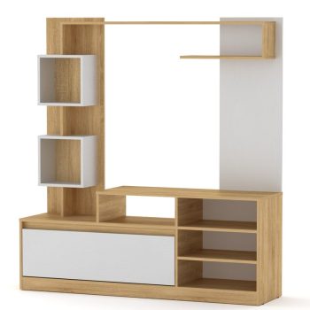 Σύνθετο σαλονιού Aiden pakoworld sonoma-λευκό 150x38.5x160εκ 184-000073