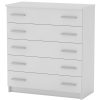 Συρταριέρα Penelope pakoworld 5 συρταριών λευκό 80.5x38x89εκ 184-000091