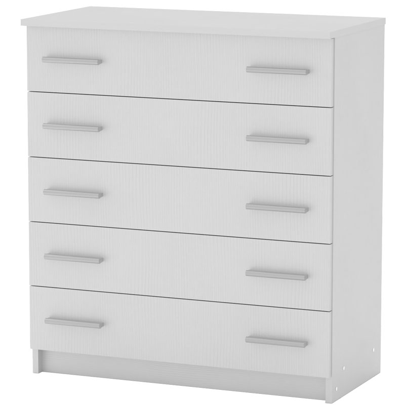 Συρταριέρα Penelope pakoworld 5 συρταριών λευκό 80.5x38x89εκ 184-000091
