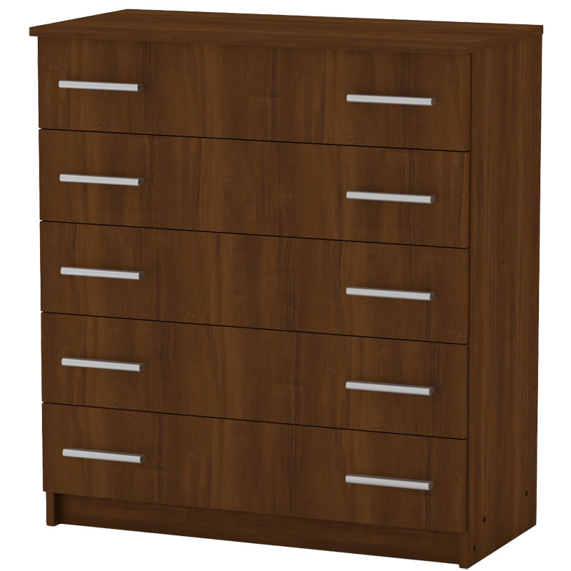 Συρταριέρα Penelope pakoworld 5 συρταριών καρυδί 80.5x38x89εκ 184-000092