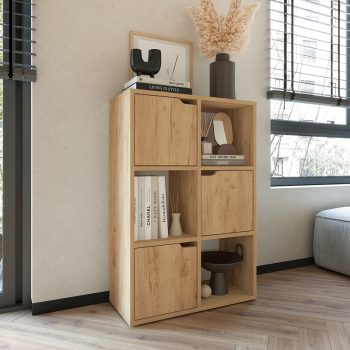 Alternative view of Βιβλιοθήκη Bookel  μελαμίνης σε oak απόχρωση 59.5x27.5x89εκ