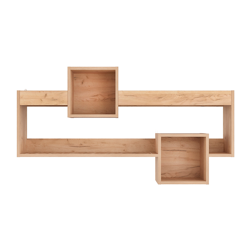 Ραφιέρα τοίχου Shellie μελαμίνης σε oak απόχρωση 120x28x65εκ - Image 3