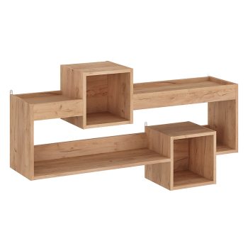 Ραφιέρα τοίχου Shellie pakoworld μελαμίνης σε oak απόχρωση 120x28x65εκ 184-000105