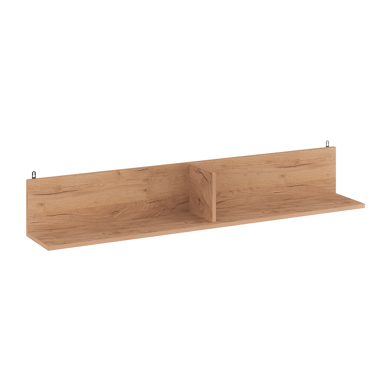 Ραφιέρα τοίχου Drowel pakoworld μελαμίνης σε oak απόχρωση 130x21.6x20εκ 184-000108