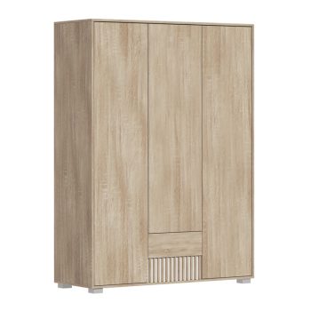 Ντουλάπα Bruse pakoworld μελαμίνη σε sonoma-oak απόχρωση 148.5x56.5x203.2εκ 192-000043