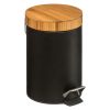 Κάδος απορριμμάτων 3L Dustbin pakoworld μέταλλο-pp μαύρο-oak 199-000210