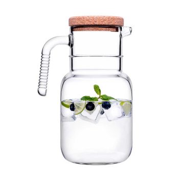 HOOP JUG 1500ML W/CORK LID H:22