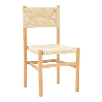 Καρέκλα Oarvine pakoworld φυσικό rubberwood-φυσικό σχοινί 46x52x88εκ 263-000042