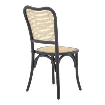 Alternative view of Καρέκλα στοιβαζόμενη Zozele  φυσικό rattan pe-μαύρο toon wood 45x51x88εκ
