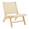 Πολυθρόνα Polisin pakoworld σχοινί-rubberwood σε φυσική απόχρωση 55x80x77εκ 263-000045