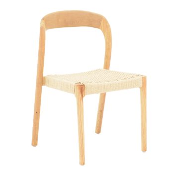 Καρέκλα Tavrine pakoworld σχοινί-rubberwood σε φυσική απόχρωση 47x59x78εκ 263-000046