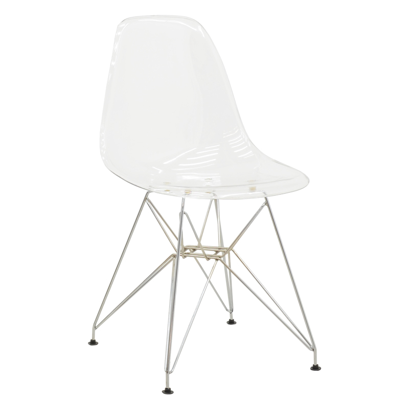 Καρέκλα Adelle pakoworld PP διάφανο-inox πόδι 46x55x81εκ 292-000014