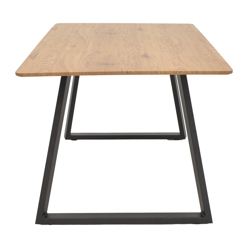 Τραπέζι Winor φυσικό mdf-πόδι μαύρο μεταλλικό 140x80x75εκ - Image 3
