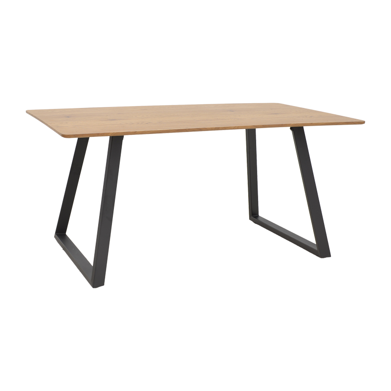 Τραπέζι Winor pakoworld φυσικό mdf-πόδι μαύρο μεταλλικό 140x80x75εκ 292-000068