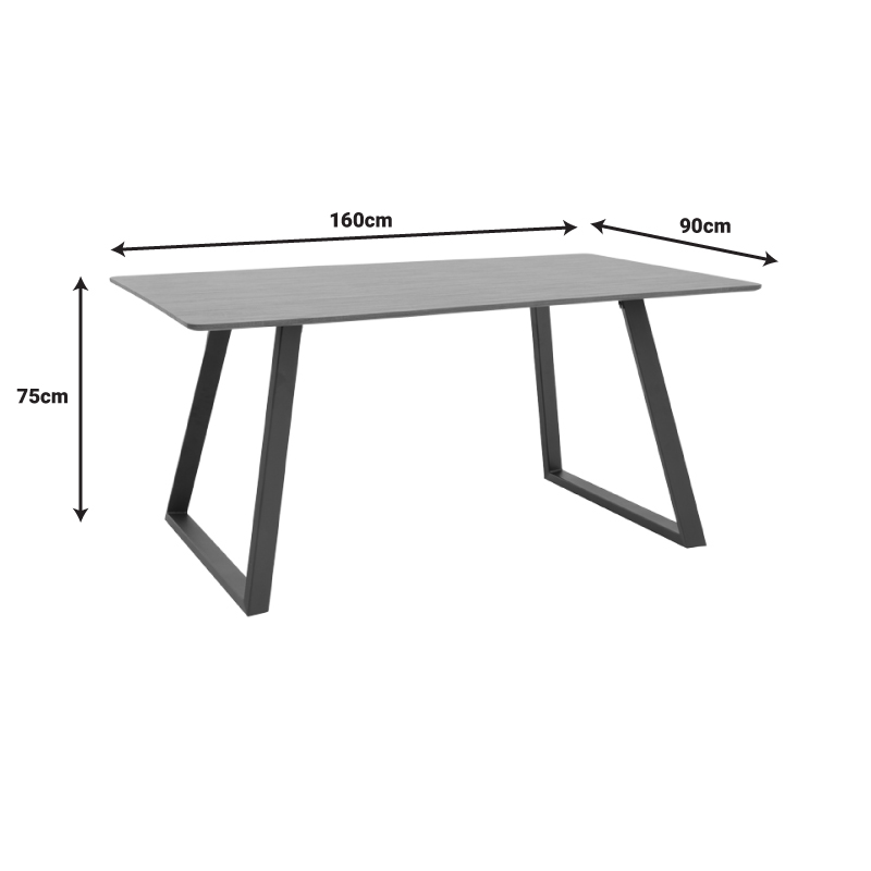 Τραπέζι Winor καρυδί mdf-πόδι μαύρο μεταλλικό 160x90x75εκ - Image 5
