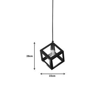 Alternative view of Φωτιστικό οροφής Kibe  μαύρο μέταλλο 22x28εκ