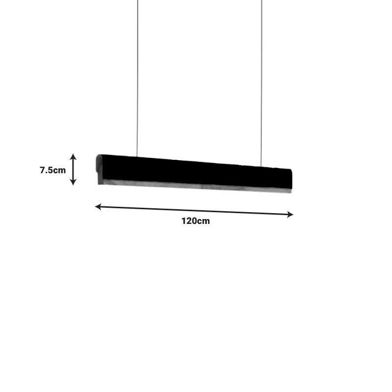 Φωτιστικό οροφής Rafmole led μαύρο μέταλλο-ξύλο 120x7.5εκ - Image 2
