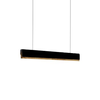 Φωτιστικό οροφής Rafmole pakoworld led μαύρο μέταλλο-ξύλο 120x2.5x7.5εκ 342-000059