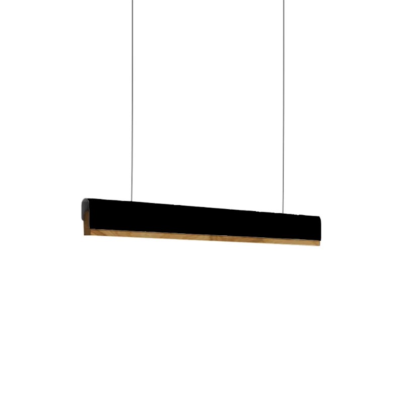 Φωτιστικό οροφής Rafmole pakoworld led μαύρο μέταλλο-ξύλο 120x2.5x7.5εκ 342-000059