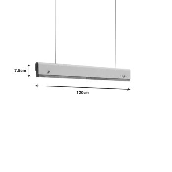 Alternative view of Φωτιστικό οροφής Rafmole  Led λευκό μέταλλο-ξύλο 120x7.5εκ