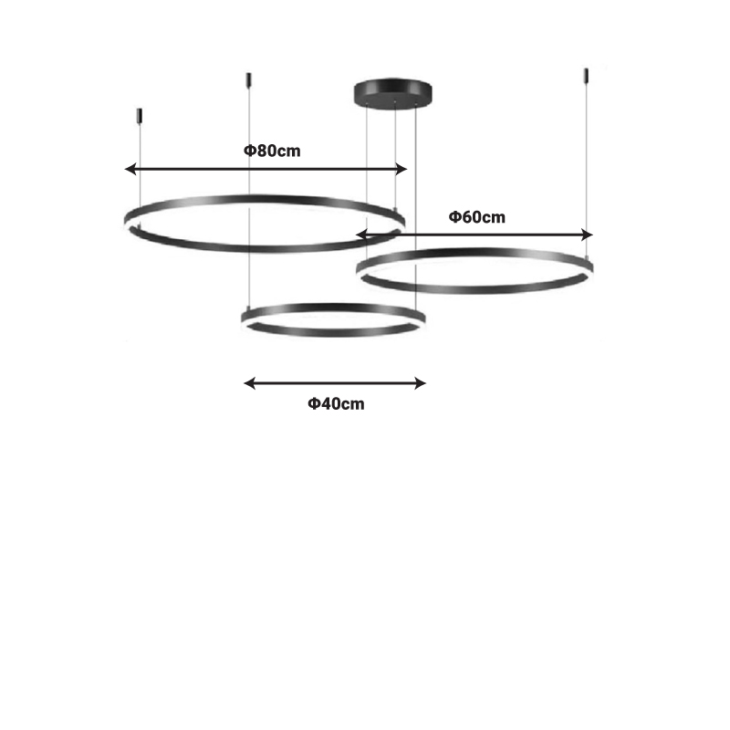 Φωτιστικό οροφής Premele led μαύρο μέταλλο Φ120x150εκ - Image 2