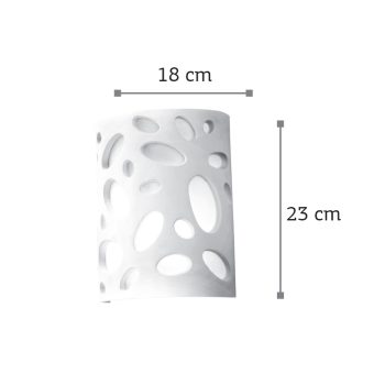 Alternative view of InLight Επιτοίχιο φωτιστικό λευκό από γύψο 1XE14 D:18cm (43343)